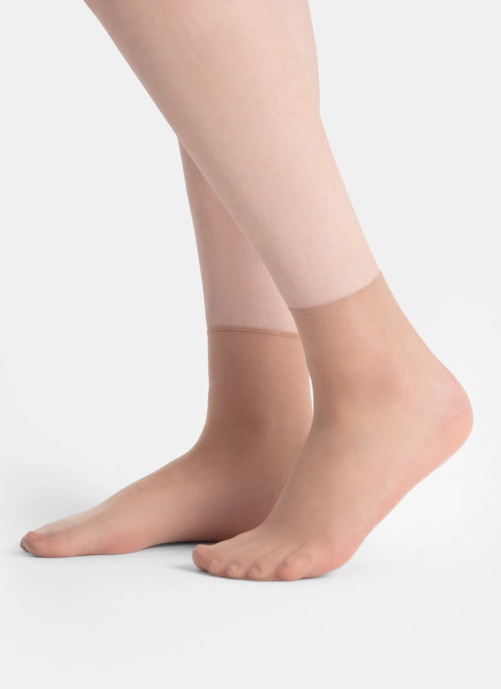 5er-PACK: Socken mit transparenter Spitze | nadotec ZEMĚ | 8 DEN beige