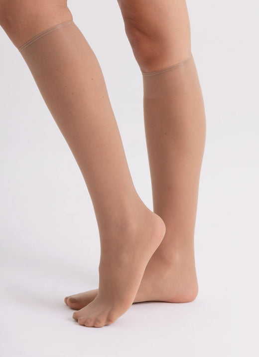 5er-PACK: Kniestrümpfe aus strapazierfähigerem Garn | nadotec VŠEDNÍHO DNE | 12 DEN beige