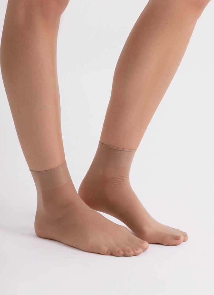 5er-PACK: Socken aus strapazierfähigerem Garn | nadotec STOPY | 12 DEN beige