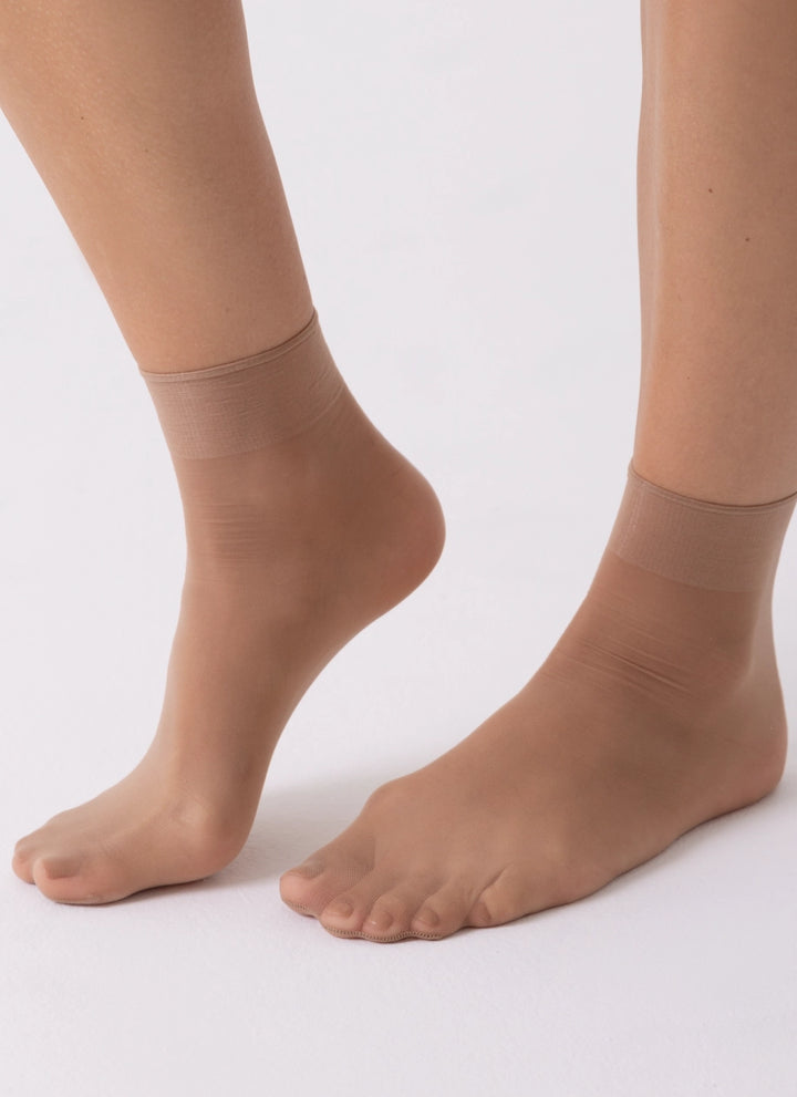 5er-PACK: Socken aus strapazierfähigerem Garn | nadotec STOPY | 12 DEN beige
