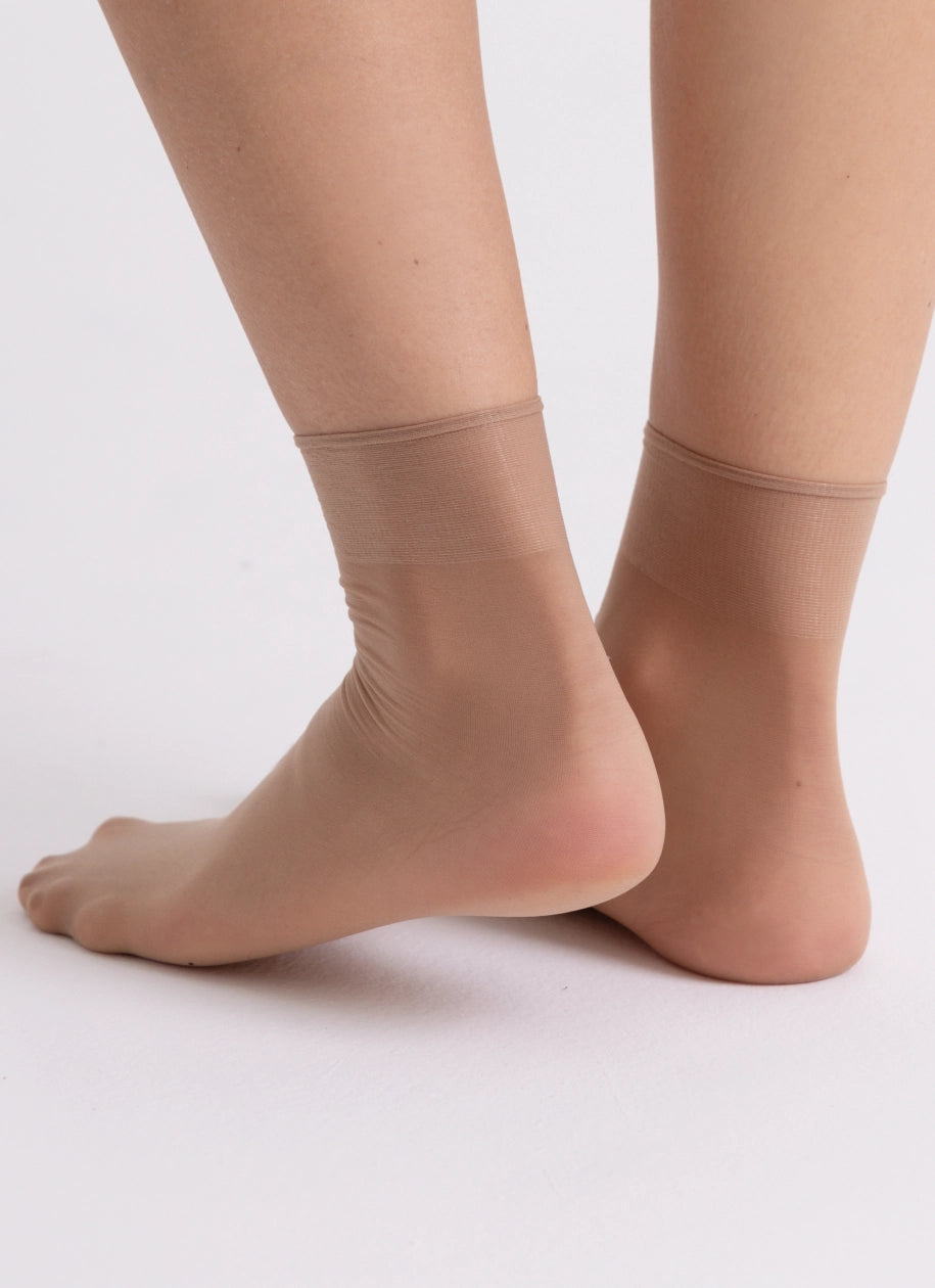 5er-PACK: Socken aus strapazierfähigerem Garn | nadotec STOPY | 12 DEN beige