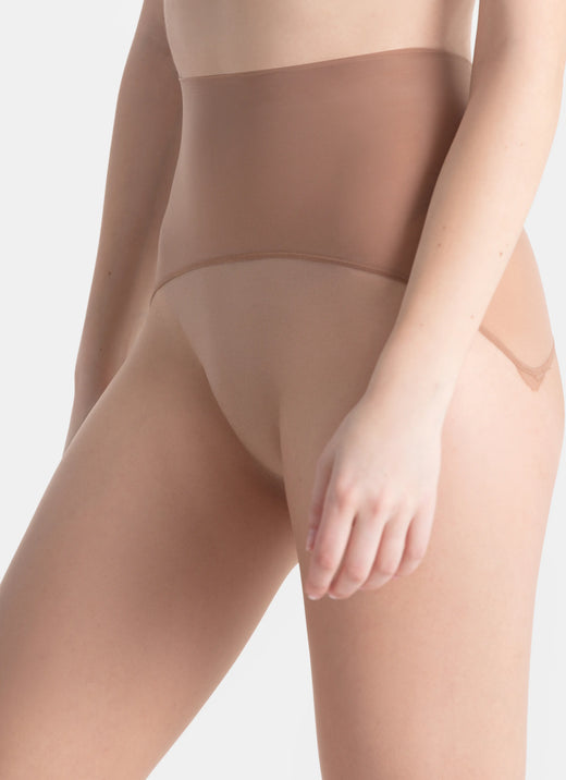 5er-PACK: Strumpfhosen mit hohem Bund | nadotec ELEGANCE | 30 DEN beige
