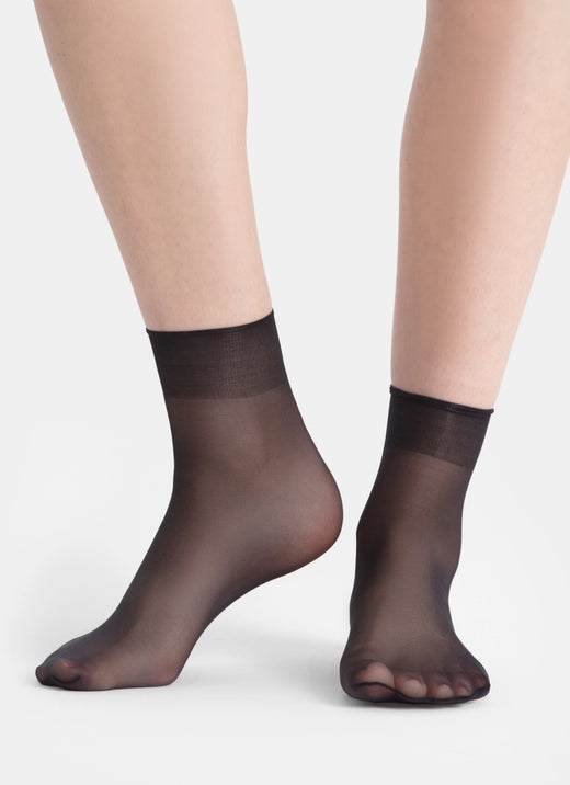 5er-PACK: Socken mit transparenter Spitze | nadotec ZEMĚ | 8 DEN schwarz